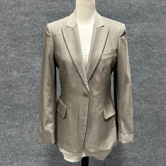 Stella McCartney Jackets & Blazers - Stella McCartney Blazer Womens 42 Brown Wool One Button Jacket Tailored Career